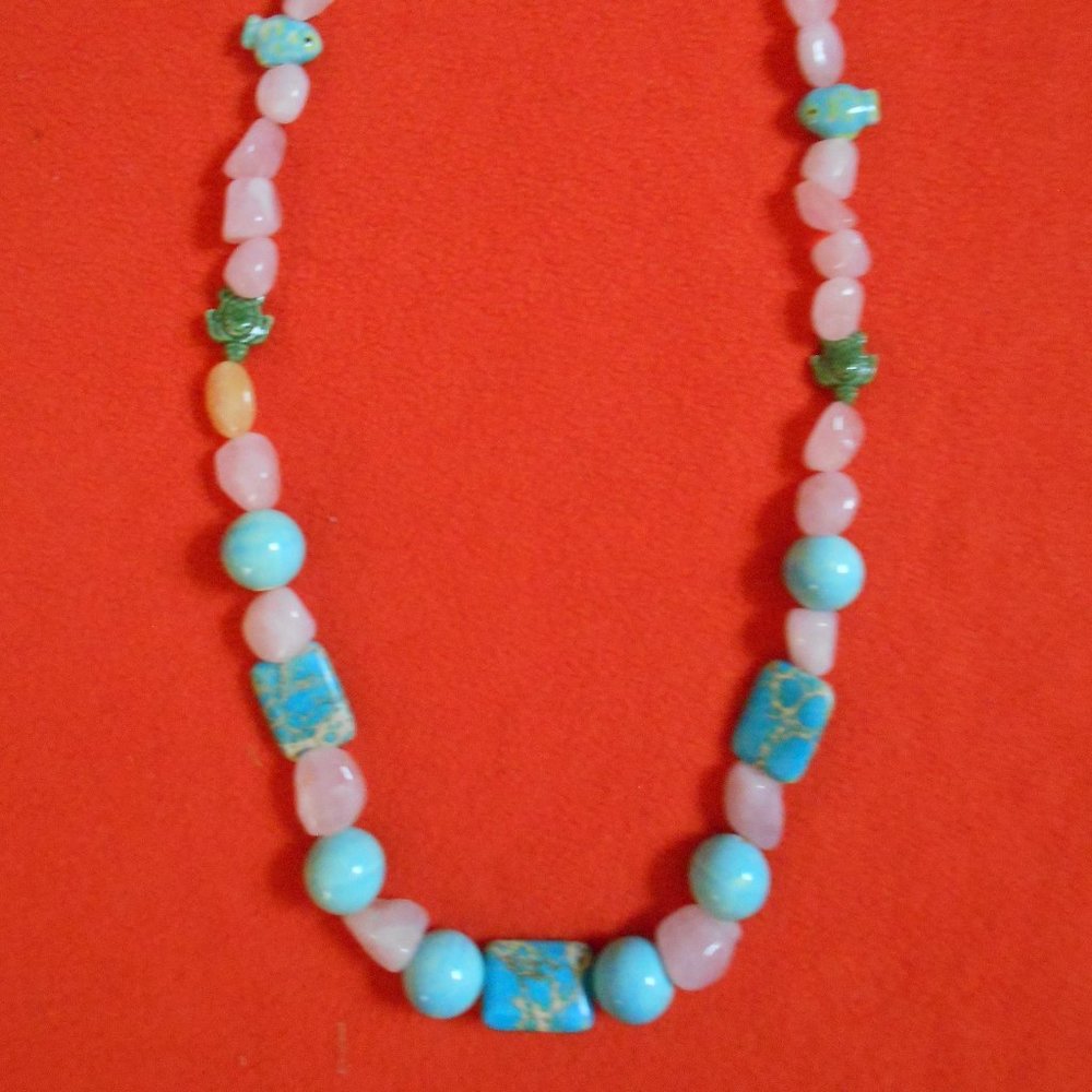 Hand made Rose quartz Necklace
